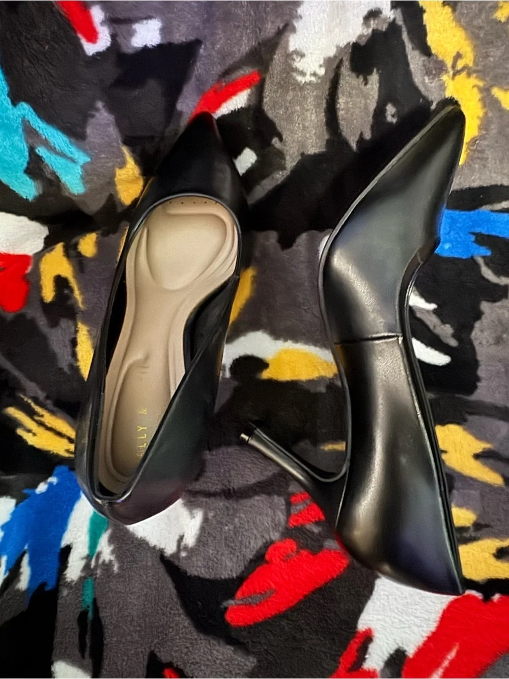 Ladies Kelly & Katie Black Pointed Toe Stiletto Pumps Sz 5 1/2